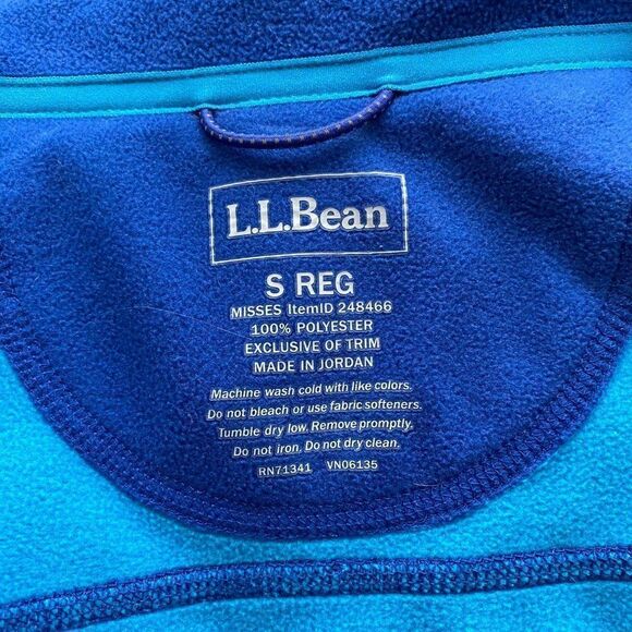 L.L. Bean Polartec Windbloc Blue Zip Up Athletic Jacket SZ S - Picture 10 of 15